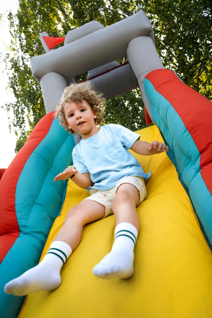 Step-by-step guide on how to inflate a bouncy castle with a blower